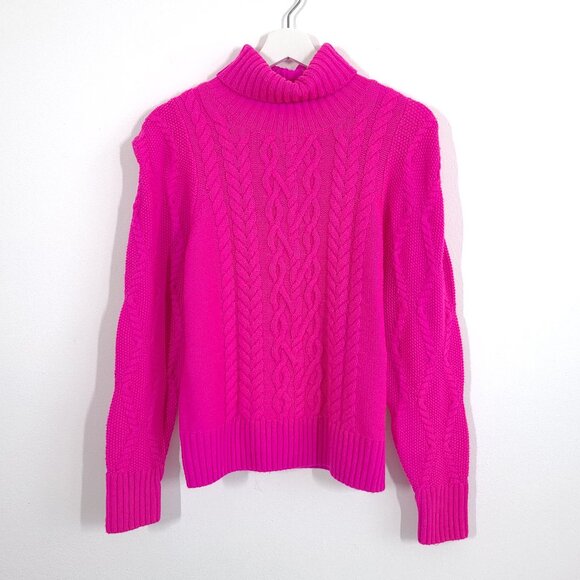 Generation Love Hot Pink Cable Knit Wool Cashmere Jordan Sweater - Picture 1 of 9